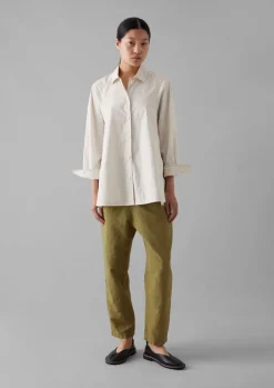 TOAST Alix Cotton Check Trousers-Women Linen|Trousers