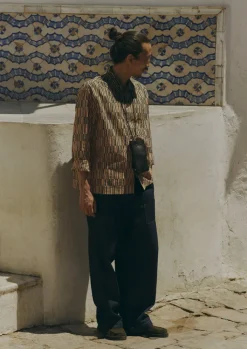 TOAST Block Print Irregular Check Shirt- Shirts