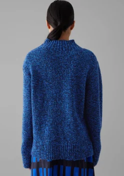 TOAST Button Shoulder Marled Donegal Wool Sweater-Women Knitwear