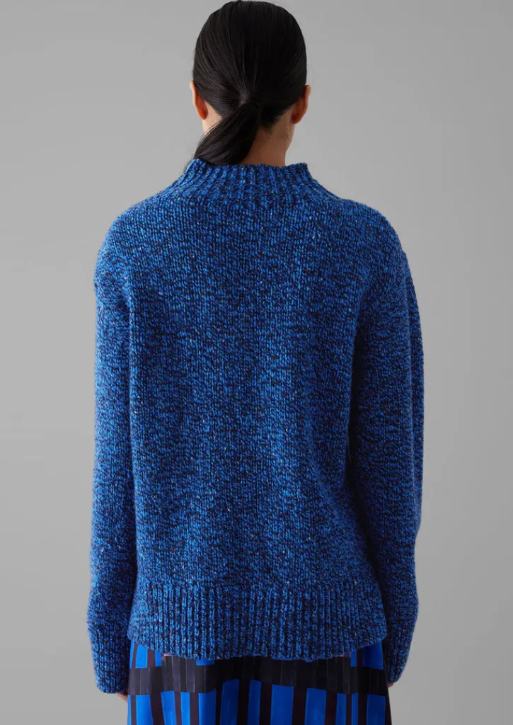 TOAST Button Shoulder Marled Donegal Wool Sweater-Women Knitwear