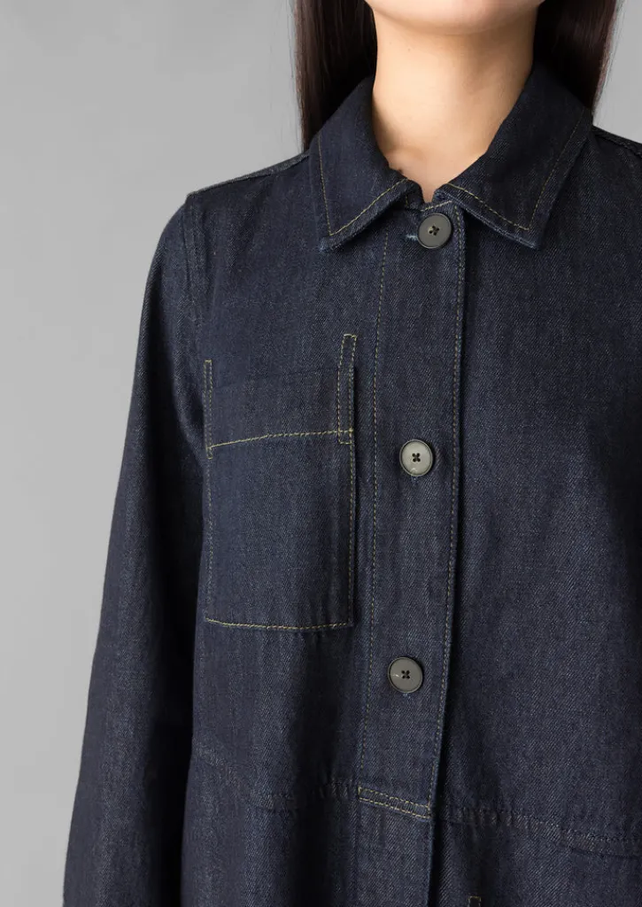 TOAST Cotton Hemp Denim Dress-Women Denim|Workwear