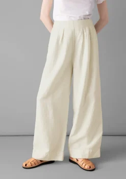 TOAST Cotton Linen Wide Leg Trousers-Women Linen|Trousers