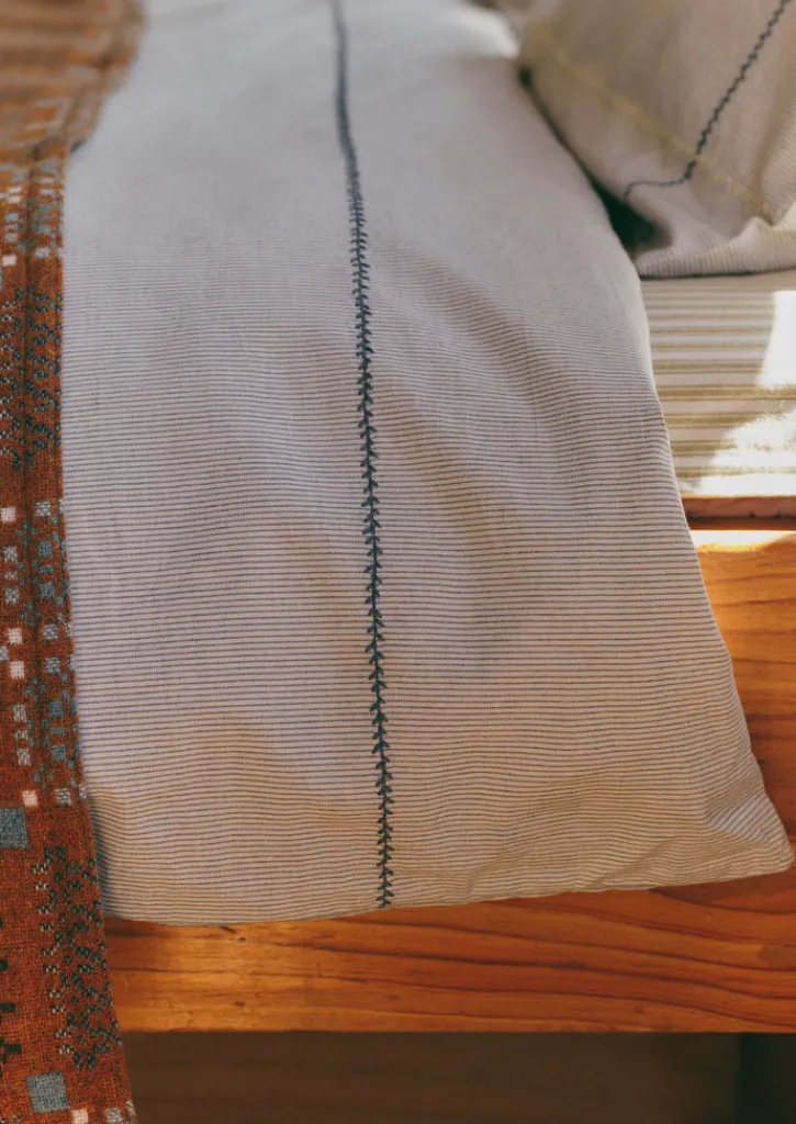 TOAST Fine Stripe Organic Cotton Duvet Cover- Textiles|Bed Linen