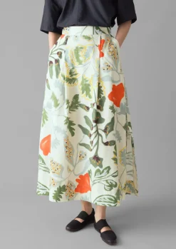 TOAST Foliage Print Poplin Skirt-Women Skirts
