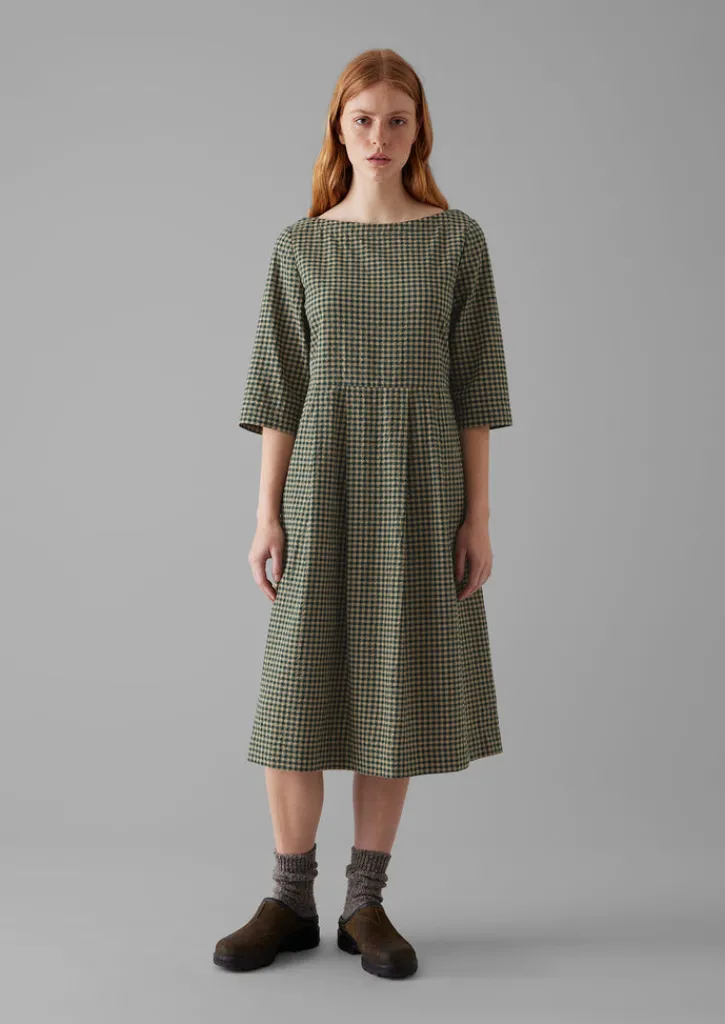 TOAST Franca Cotton Gingham Seersucker Dress-Women Dresses