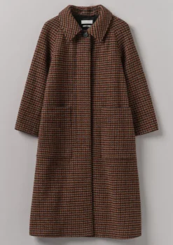 TOAST Frankie Wool Houndstooth Raglan Coat-Women Coats & Jackets