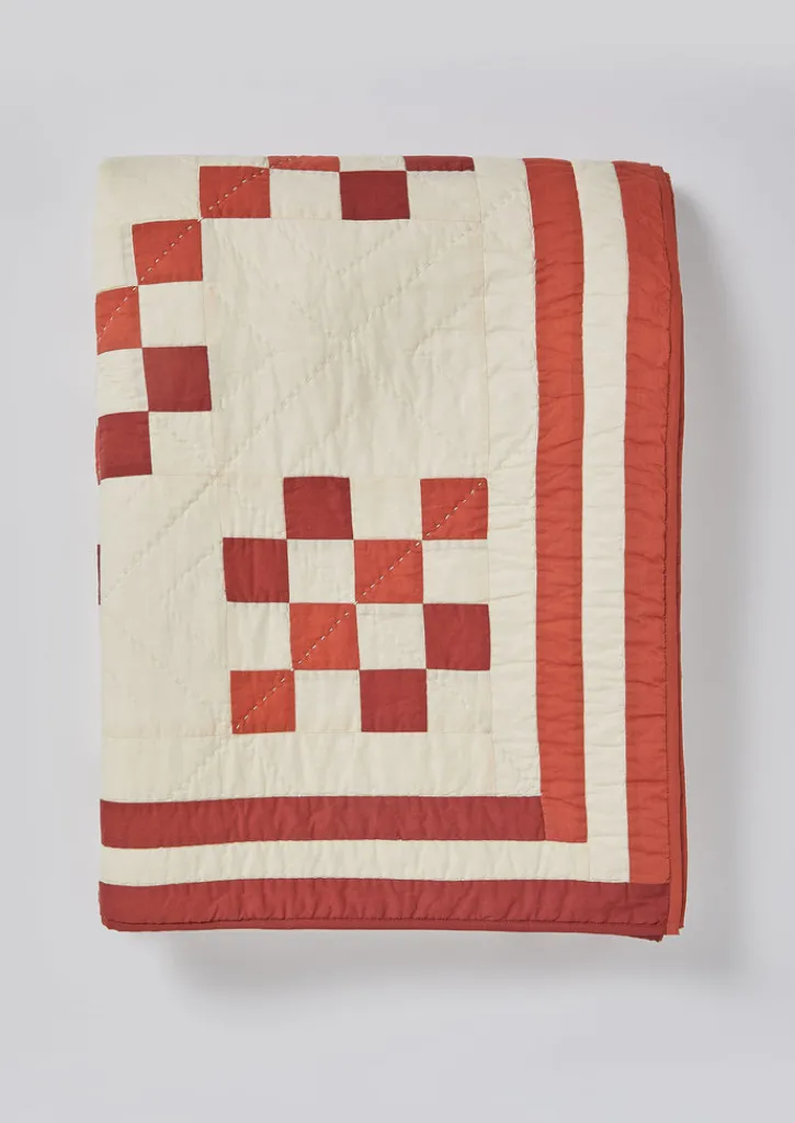 TOAST Geo Block Patchwork Cotton Quilt- Textiles|Blankets & Throws