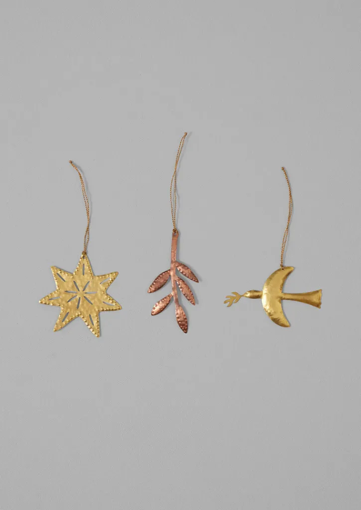 TOAST Hammered Metal Sprig Decoration- Christmas Decorations