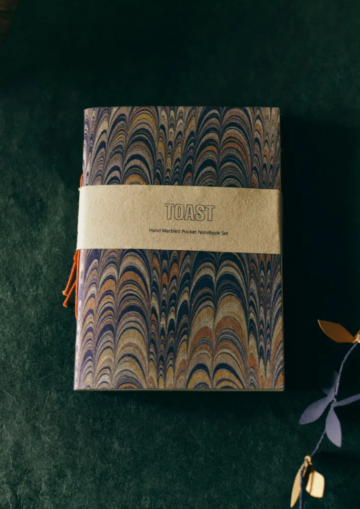 TOAST Hand Marbled Pocket Notebook Set- Stationery