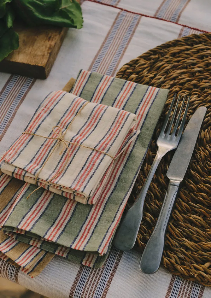 TOAST Hand Woven Stripe Napkin Set- Textiles|Kitchen