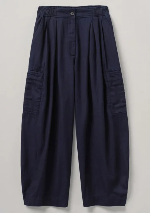 TOAST Cotton Twill Wide Leg Trousers-Women Trousers