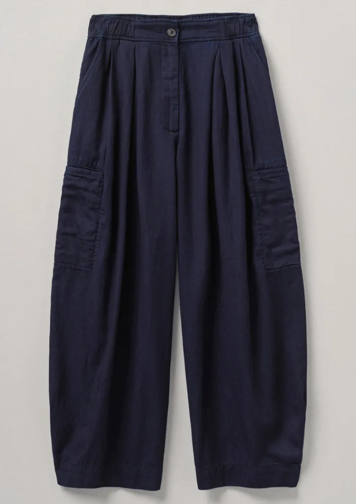 TOAST Cotton Twill Wide Leg Trousers-Women Trousers