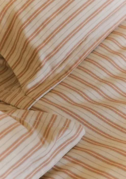 TOAST Ines Flannel Stripe Cotton Oxford Pillowcase Set- Textiles|Bed Linen