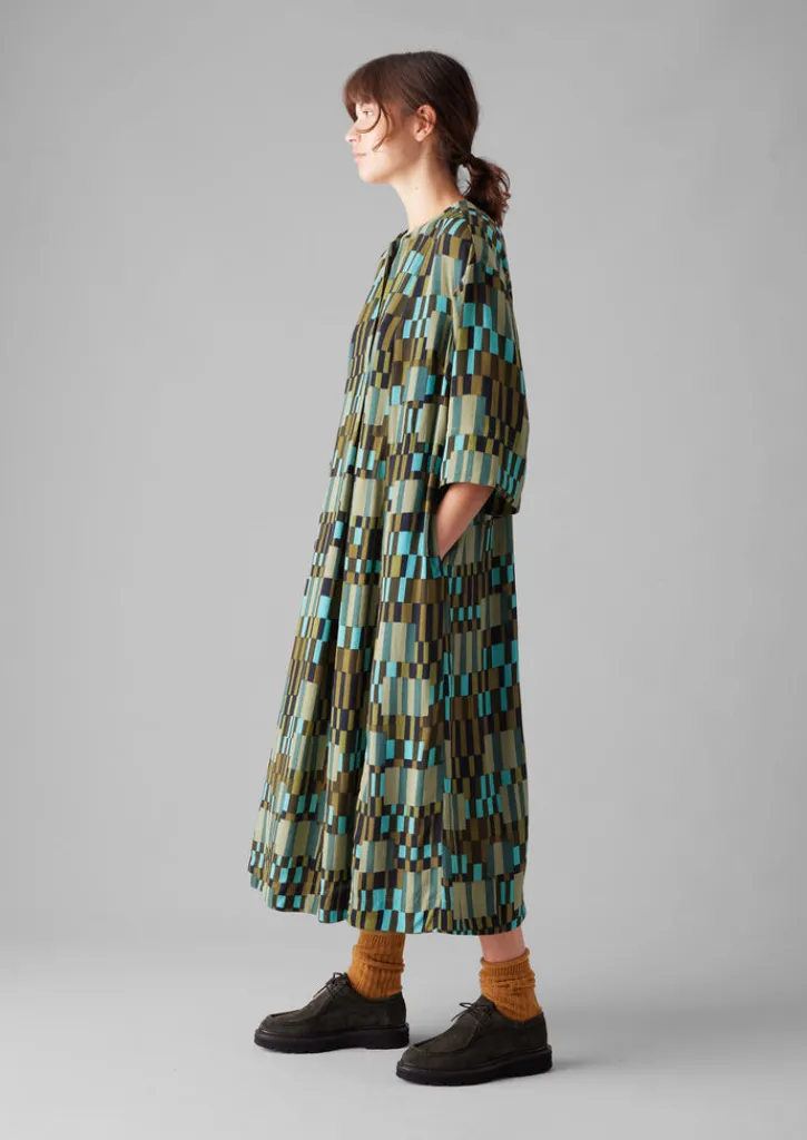 TOAST Irregular Check Print Tie Front Dress-Women Dresses
