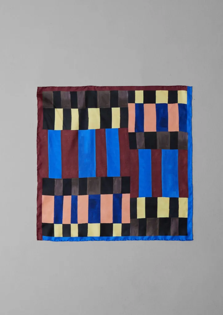 TOAST Isobel Harvey Silk Check Print Bandana-Women Hats, Scarves & Gloves