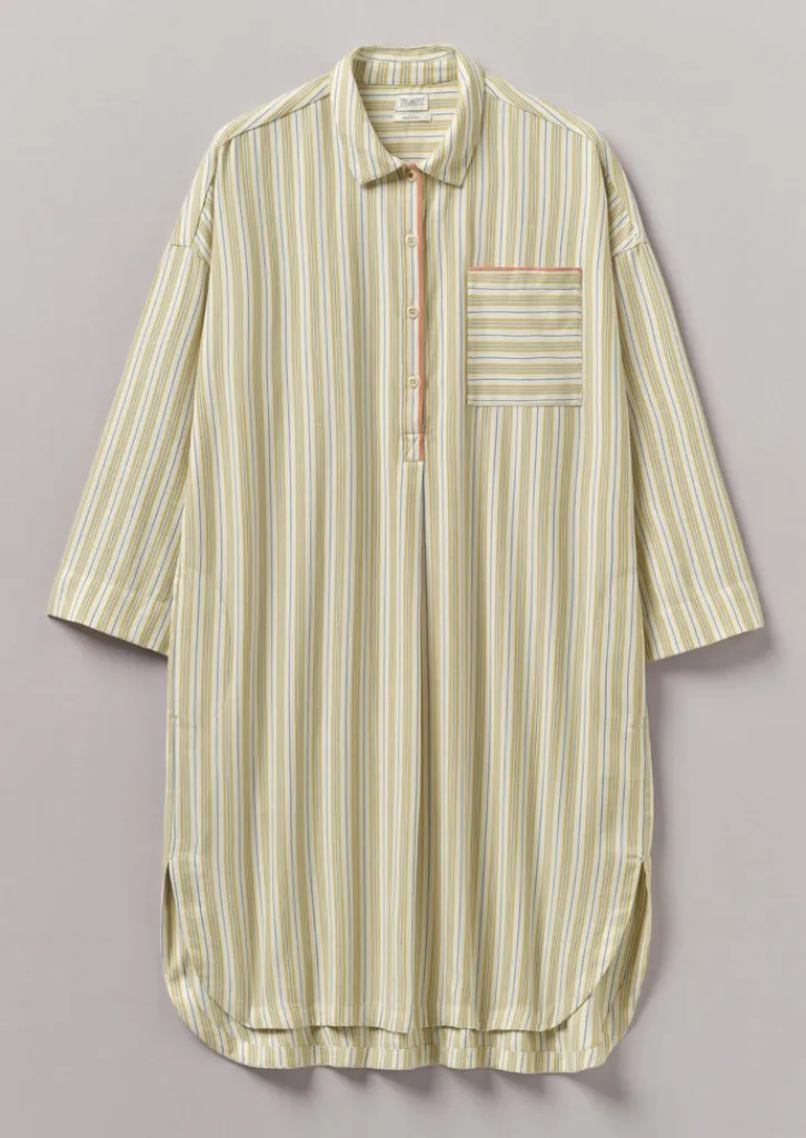 TOAST Nova Stripe Flannel Nightshirt-Women Nightwear