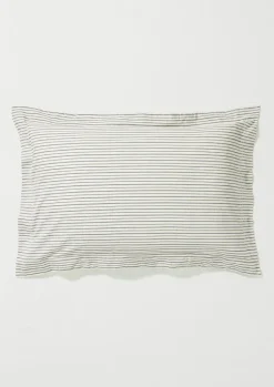 TOAST Organic Cotton Pyjama Stripe Oxford Pillowcase- Textiles|Bed Linen