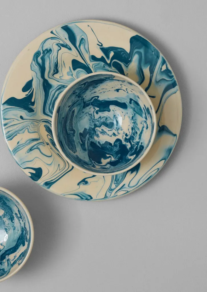 TOAST Poterie Barbotine Marbled Plate- Ceramics|Tableware