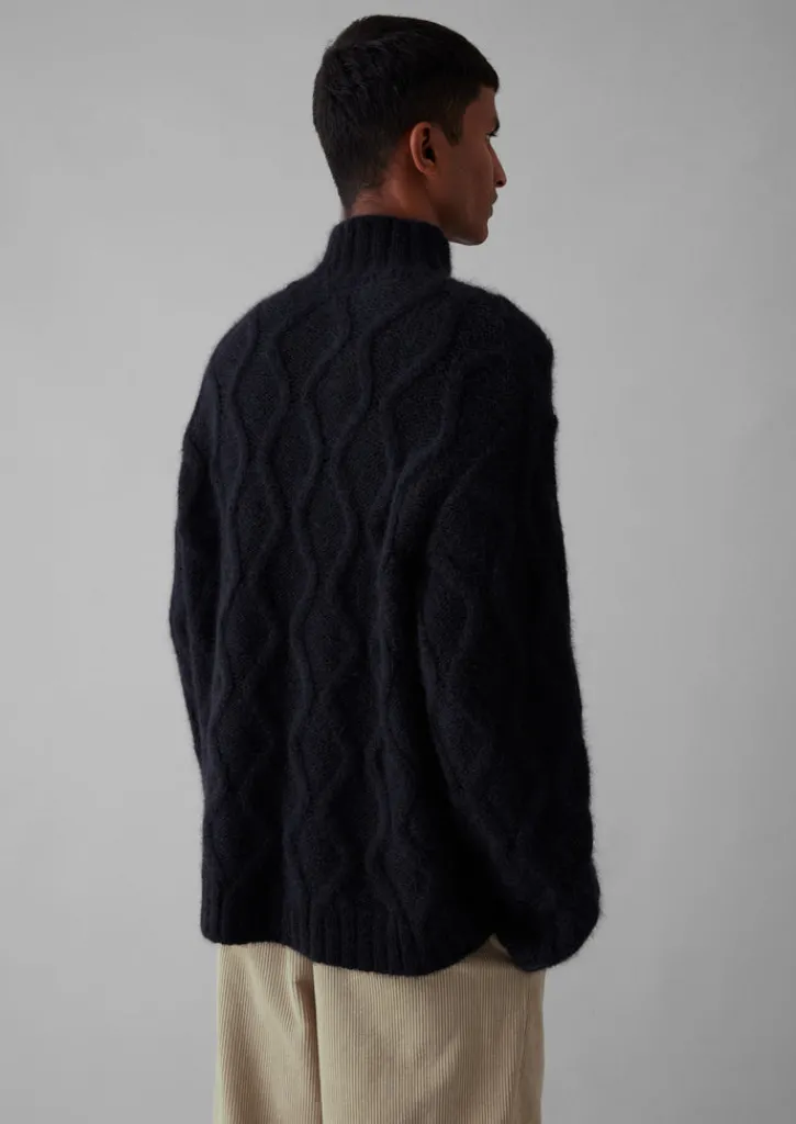 TOAST Roll Neck Cable Knit Sweater- Knitwear