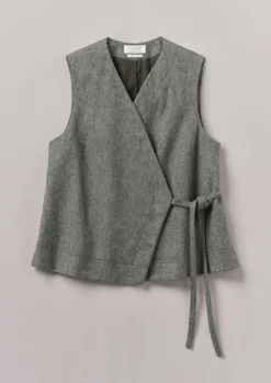 TOAST Wool Flannel Sleeveless Jacket-Women Coats & Jackets